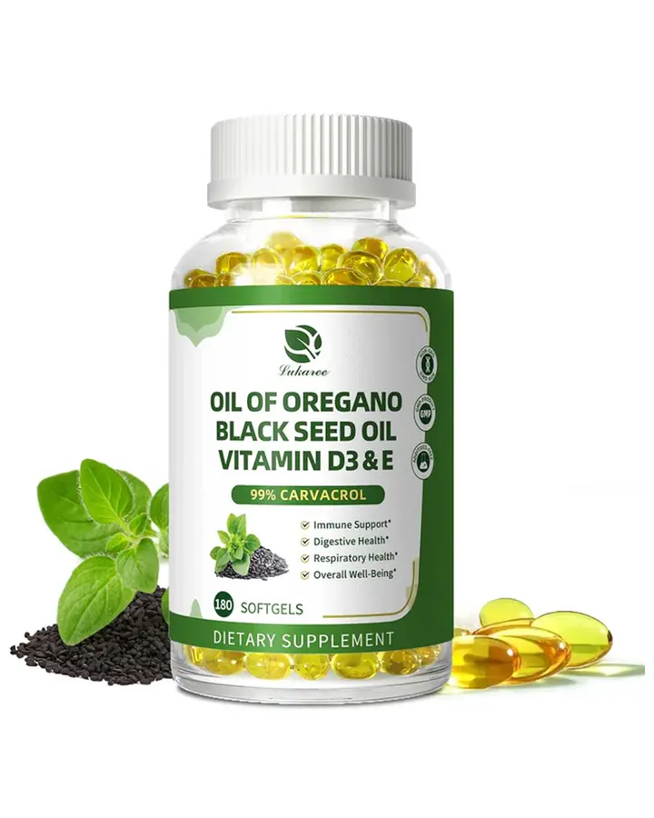 GREENPEOPLE Oil of Oregano Softgels with Black Seed Oil, Vitamin D3 & Vitamin E, Herbal Botanical Supplement, Natural Wellness Formula, 90 Softgels