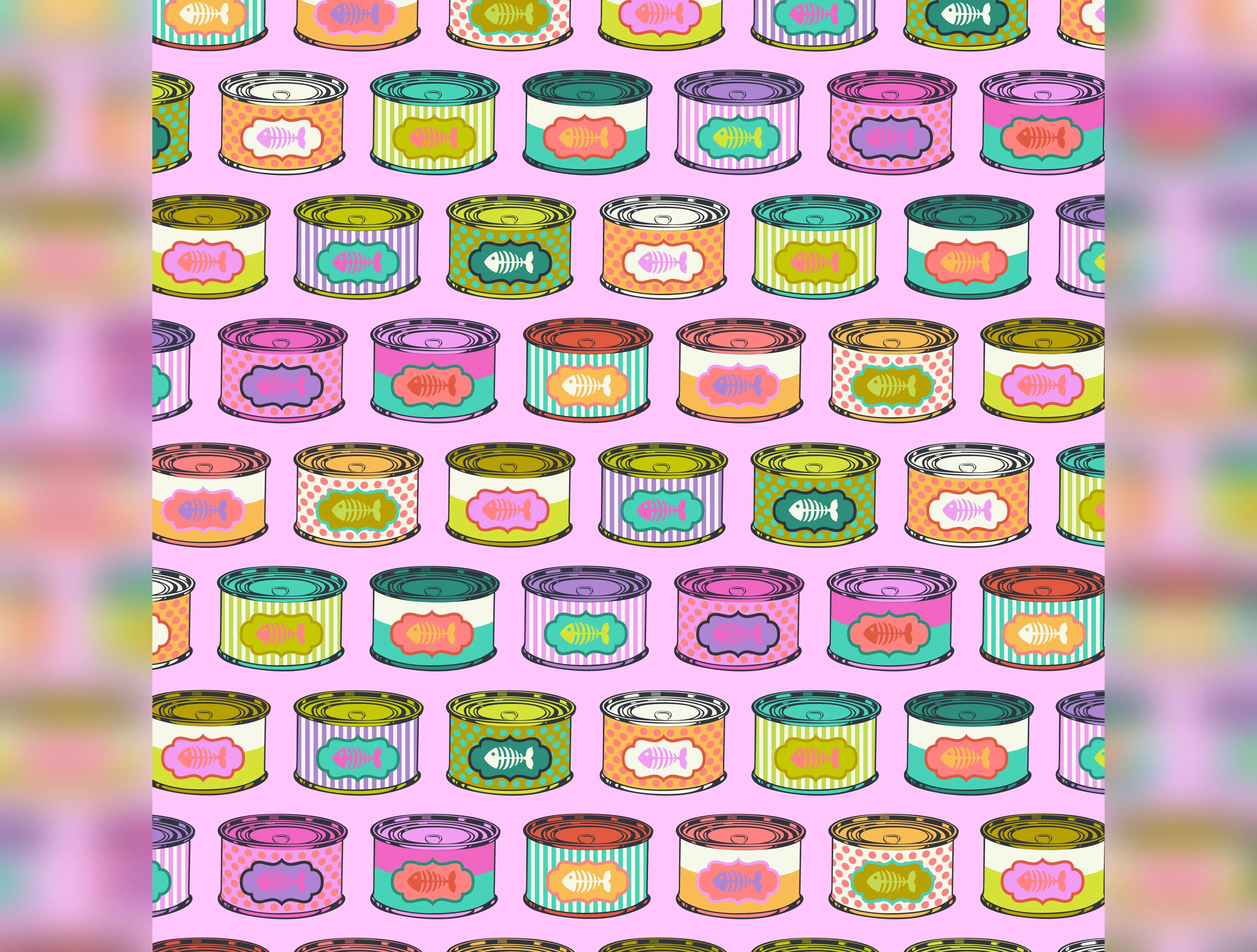 Tabby Road | Cat Snacks Electroberry by Tula Pink | Quilting Cotton