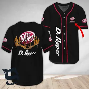 Personalized Buck Horn Dr Pepper Baseball Jersey Baseball Jersey Shirt Couple Jersey Gift For Him Gift For Her