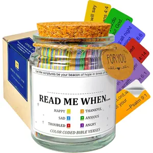 Verse Jar with 108 Scripture Stickers, Personalized Name Label, Mothers Day Gifts for Mom, Birthday, Christian Gifts for Women, Teacher Appreciation , Graduation  for Her