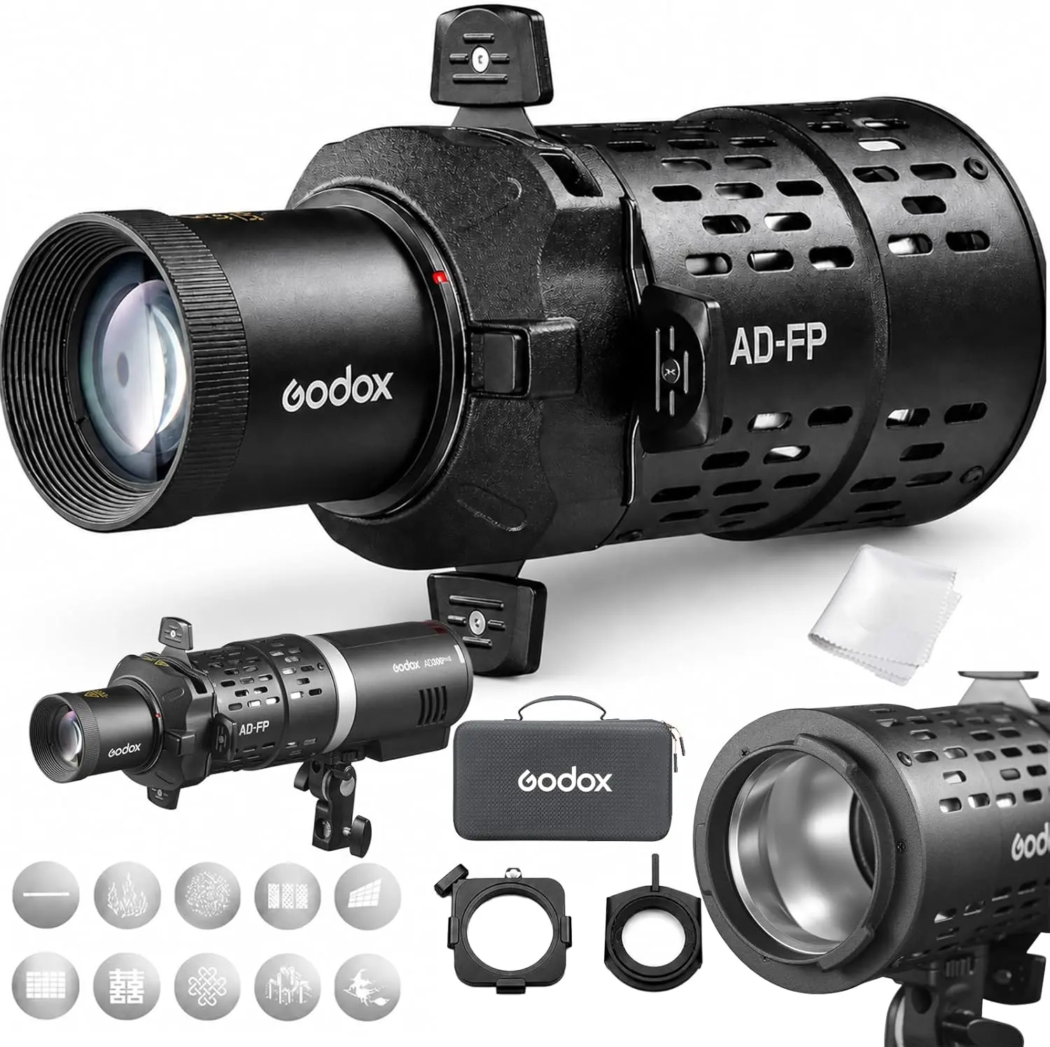 Godox AD-FP-36 Flash Projector with 36° Lens – Godox Mount GOBO Projection Attachment for Photographers’ AD300Pro, AD300Pro II, AD400Pro, AD400Pro II