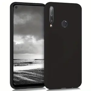 Mobile Phone Case For Huawei P40 Lite E / Huawei Y7P, Slim Shockproof Flexible Black Matt Soft Silicone Protective Phone Case Cover