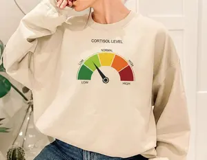 Low Cortisol Level Shirt, Funny Stress Meme Tee, Brain Rot Internet Humor, Science Joke Gift