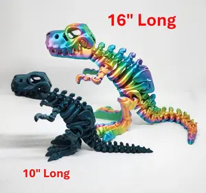 16 Inch T-Rex Extra Large Skeleton Articulating 3D Printed Multicolor Figurine Gift Halloween fidget toy
