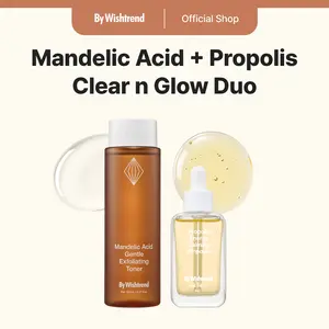 BY WISHTREND Mandelic Acid Gentle Exfoliating Toner & Propolis Energy Calming Ampoule