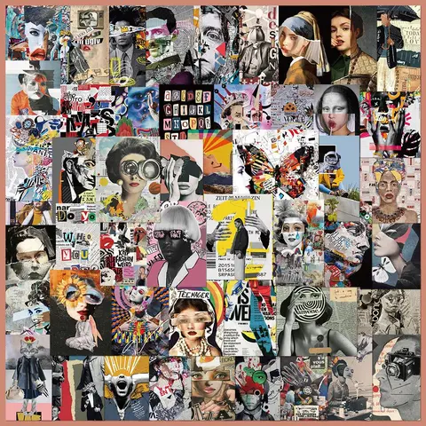 Modern Art Series Graffiti Sticker, 50pcs/set Modern Art Series Graffiti Sticker with Box, DIY Decorative Sticker for Laptop, Phone Case, Scrapbooking, Illustration Stickers