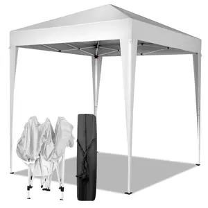 6.5x 6.5ft Pop Up Canopy Tent, Outdoor Tent Canopy Foldable Portable Canopies for Camping, Patio, Easy Up Gazebo Canopy with Carry Bag, White