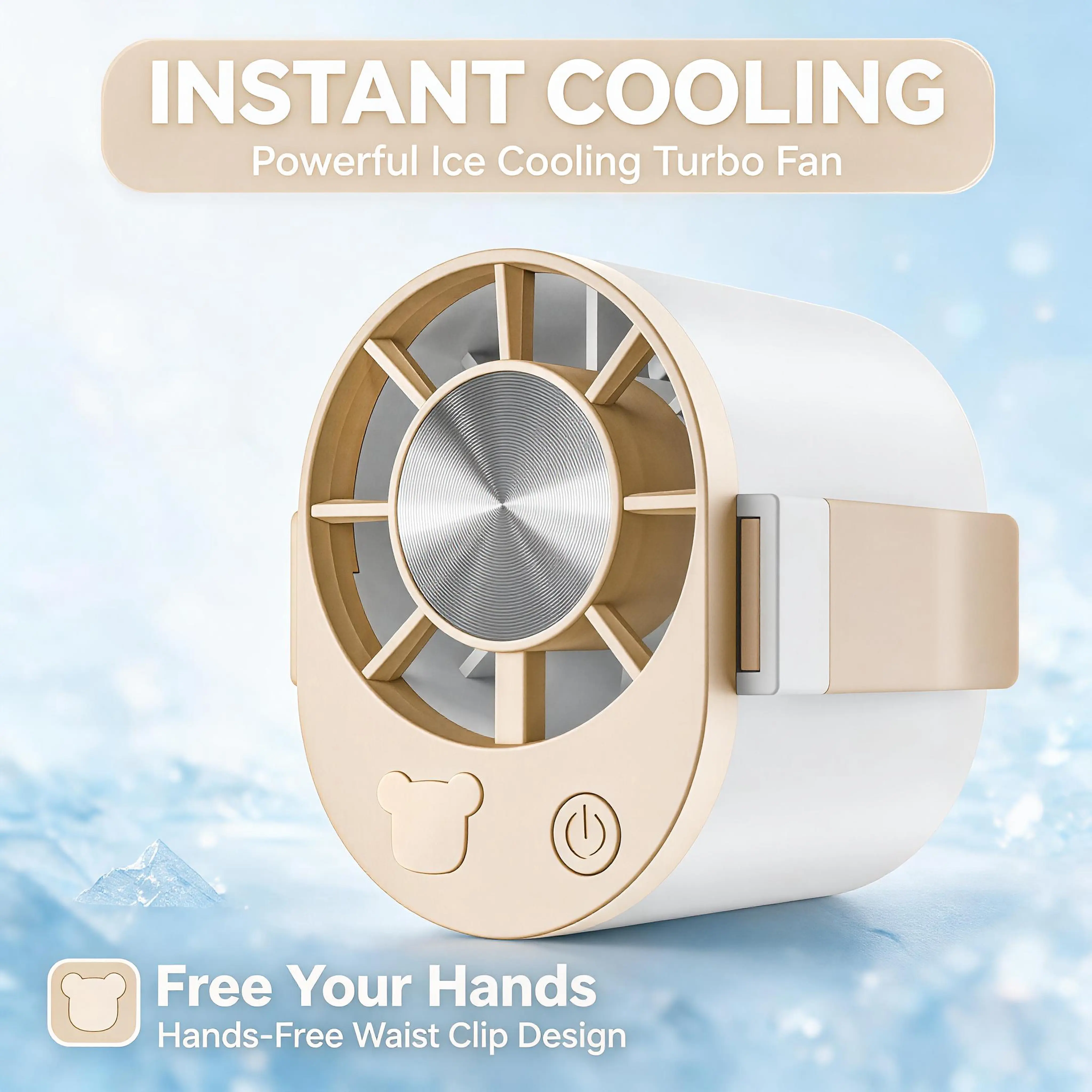 Newly Upgraded Waist Cooling Fan - Battery-Powered Wireless Strong Wind Fan, Portable with 3 Adjustable Speed Modes, Long-Lasting Power, Hands-Free Adjustability, Indoor Outdoor Cooling (Waist-Hung, Desktop-Placed)
