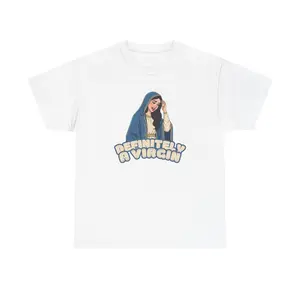 Definitely A Virgin Shirt, Funny Christian Tee, Virgin Mary Graphic T-Shirt, Catholic Humor Shirt, Faith Based Gift, Religious Humor Tee