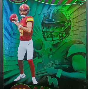 Jayden Daniels 2024 Panini Illusions Green Rookie Card # 93 - Unique Design, Collector's Item with Iconic Name and Iconic Design