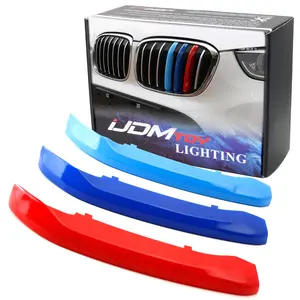 iJDMTOY Exact Fit M-Color Grille Insert Trims For 2016-2019 BMW X1 Front Center Kidney Grilles (7 Beams)