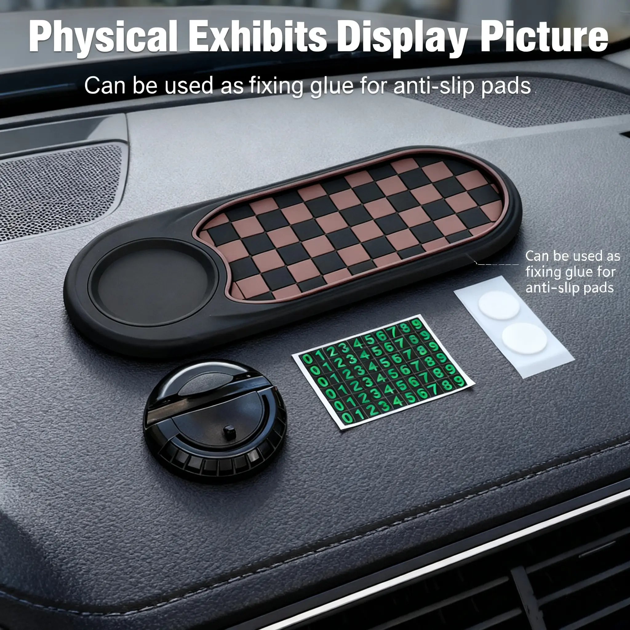 Unlock New Experience During Driving-Car Phone Holder with Anti-slip Pad, Storage Tray, Temporary Parking Number Plate, Makes You Enjoy your Each Driv