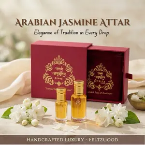Arabian Jasmine Attar Perfume Oil: Vegan Mogra Fragrance Gift Box