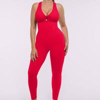 Racerback Jumpsuit-Red