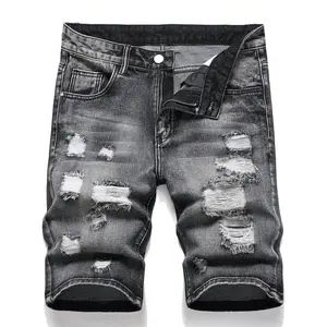 European And American Men Distressed Denim Shorts Jorts