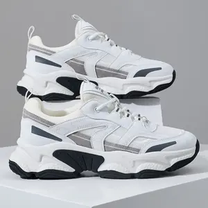 Men's Color-Block Platform Sneakers with Sculpted Sole - Versatile & Stylish for Casual Wear - Perfect for Everyday Outfits