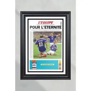 1998 World Cup France vs Brazil Unframed Poster - L'Equipe 'POUR L'ETERNITE' Front Page Print - Zidane Era Football History - Vintage Soccer Wall Decor