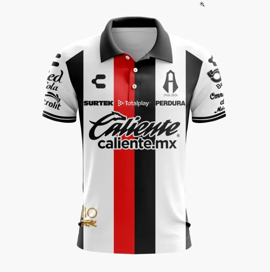 LIGA MX Atlas F.C. Personalized 2026–27 Away Polo Shirt, Custom Name & Number Soccer Fan Polo