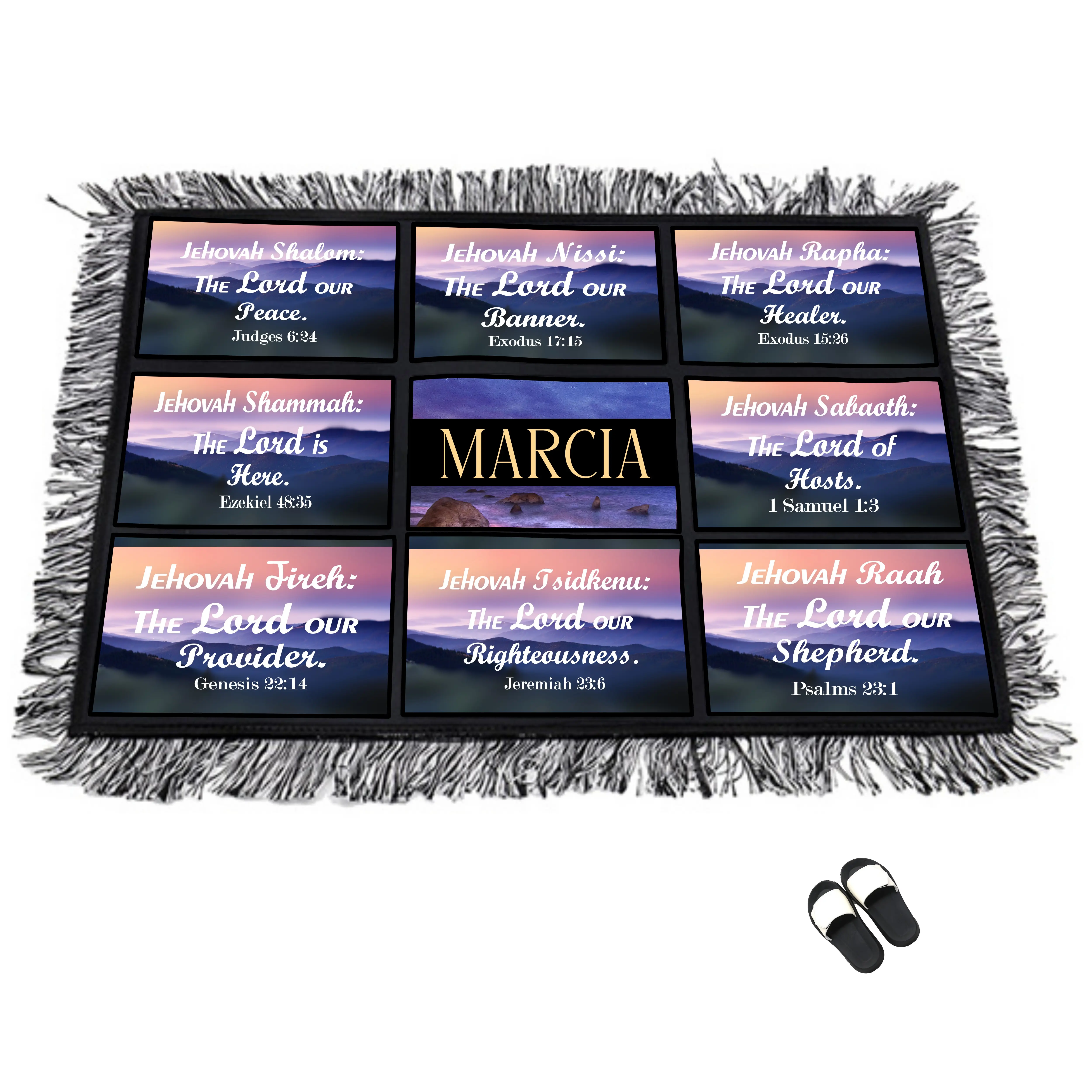 Customized Prayer Mat with Bible Verse & Your Name, Anti-Skid Base, Bedside Comfort Gift for Daily Devotion, Ideal for Family and Friends