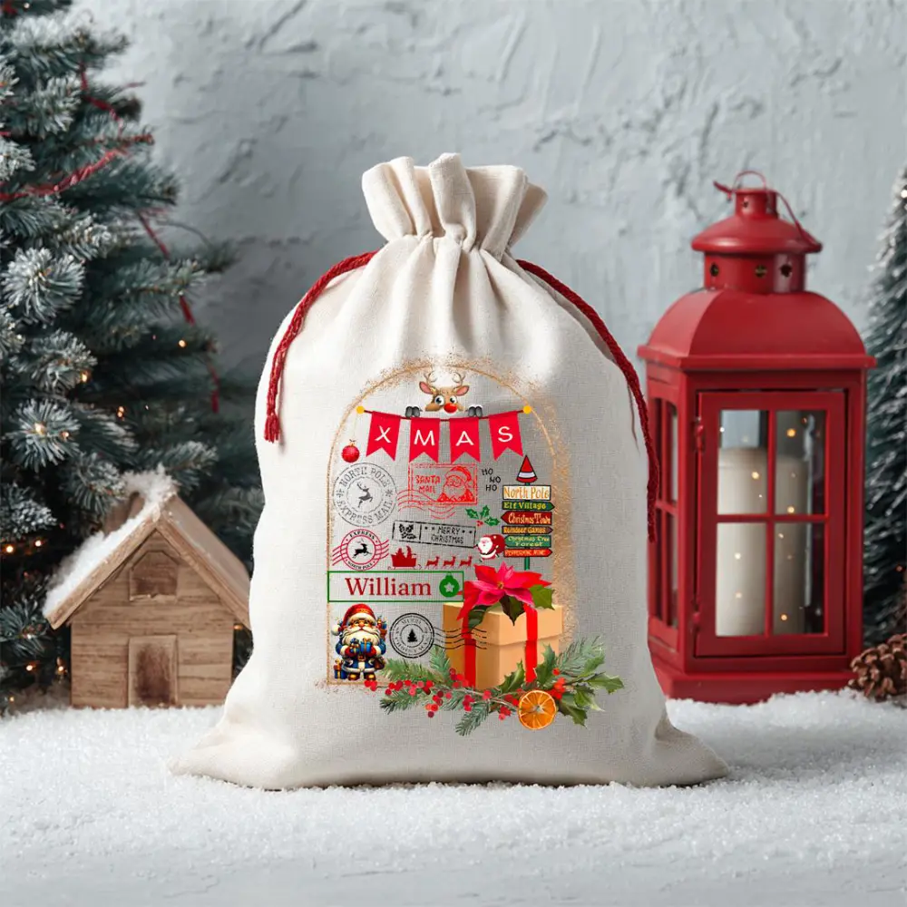 Personalized Christmas Gift Sack: Custom Holiday Bag for Kids