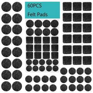 Self-Adhesive Felt Pads Set, 60 Pieces Per Pack, Chair Felt Pads, Furniture Protection, 3mm Thick, Durable & Easy Install