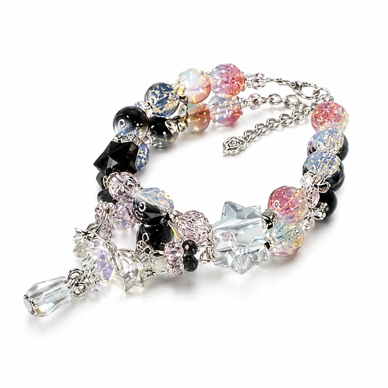 Handmade Charm Bracelet for Women, Playful Alternative Style with Colorful Button Accents, Lightweight Arm Candy for Bracelet Stacking, Unique Birthday Gift Idea, Birthday Gift Ideas