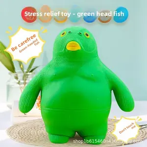 Green-headed fish gorilla stress-relief toy, squeeze toy for venting and stress reduction, green-headed monster creative prank, wholesale stress-relief gadget