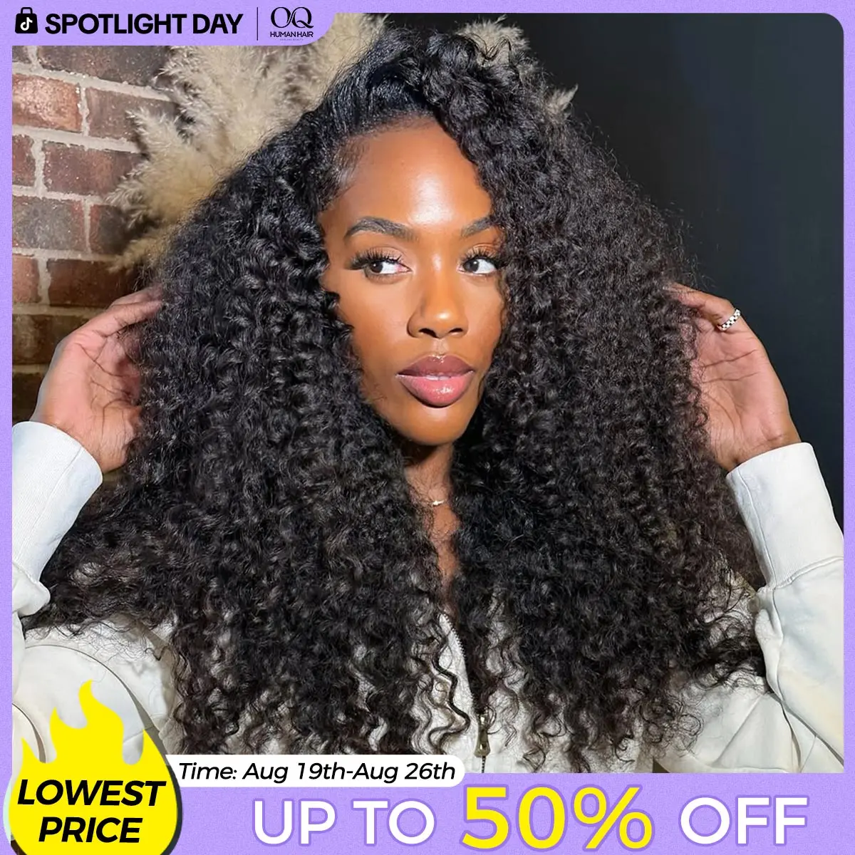 [3 In 1 Half Wig] OQ HAIR Water Wave Half Wig Invisible Hairline Wear Go Glueless Wig With Drawstring Seamless Flig Over Wig Human Hair #SohoChic #TikTokShopBackToSchool