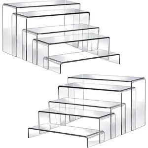 X-SBB22 10pcs 2 Set Acrylic Risers for Display Clear Perfume Organizer Stands Acrylic Display Risers for Show Figures, Cupcake, Jewelry, Toys, Perfume and More (Large Size)
