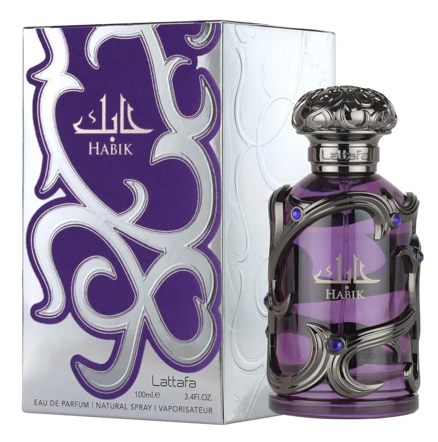 Lattafa Habik Eau de Parfum for Men, 3.4 oz | Long-Lasting Intense Scent with Spicy Woody Amber, Cardamom & Sandalwood Notes | Vegan Fragrance, Gifts for Boyfriend, Oriental Amber Scent, Perfumes, Signature Scent