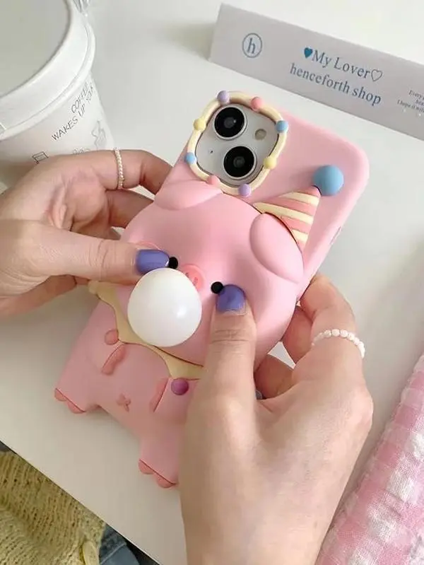 for iPhone 14 Pro Max Case, Kawaii Clown Phone Cases 3D Silicone Cartoon Case Fun Apply to iPhone 14 Pro Max Cute Case Soft Rubber Shockproof Protective Case for Women Girls Accessories Birthday
