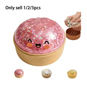 1/3PCS Giant Dumpling Squishy - Novelty Steamer CagePackaging, Glitter Dumpling Squishy Box, Squishies StressBall, Anxiety Relief Fidget, Soft Squeeze DecompressionDough, Relaxation Gift Anxiety Decompression Fidget forAdults