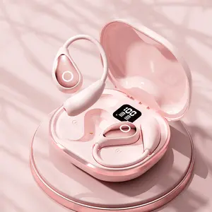 Open Ear Bluetooth Headphones 5.4, LED Digital Display, Over-Ear Wireless Earbuds with AI Noise Cancellation, Directional Sound, No Sound Leakage, Lightweight Running Headset