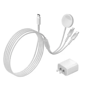 3 in 1 Multi Chargers Cable 6FT with 20W USB C Charger, for Apple Watch Charger Fast Charging,for iWatch Series Ultra2/SE/10/9/8/7/6/5/4/3/iPhone 15 16 17 Pro Max/14/13/12/11