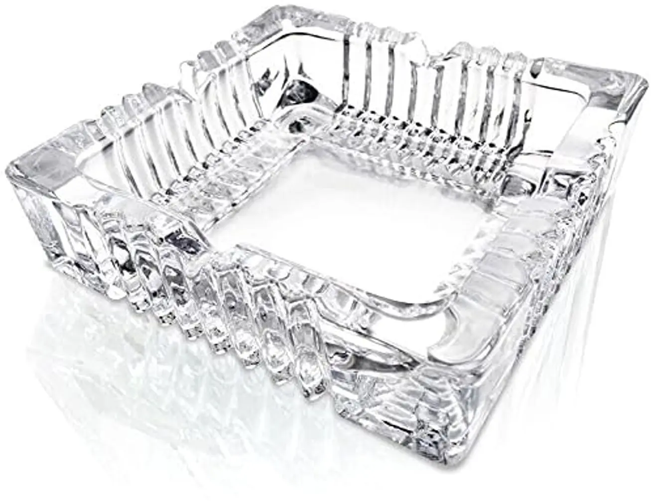 No. 2049 Crystal Heavy Glass Ashtray for Indoor and Outdoor Decorative (Square)