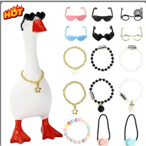 15 Set 7 Inch Mini Desk Goose Outfits Headwear Mini Hats diy toy Accessories Small Desk Outfits Hat Accessory Costumes for Magnetic Geese Statue Key Holder Table Decor(Vintage)