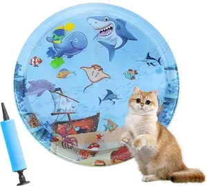 Cat Water Mat 2026 Upgraded 0.5mm Thickened Sensory Water Palymat, Anti-Scratch Design Pet Water Mat for Bored Indoor Cats, Cat Interactive Toys with Inflator