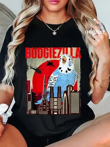 100% Cotton Budgiezilla - Parakeet Budgie Budgerigar Bird Lover T-Shirt