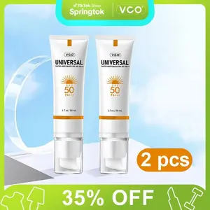 VGO-Universal Tinted Moisturizer Sunscreen SPF 50+ Earthy Yellow Liquid lt Can Be Used as Foundation Liquid-C Facial Skin Repair Sunscreen Face Summer Uv Protection age 20 Natural