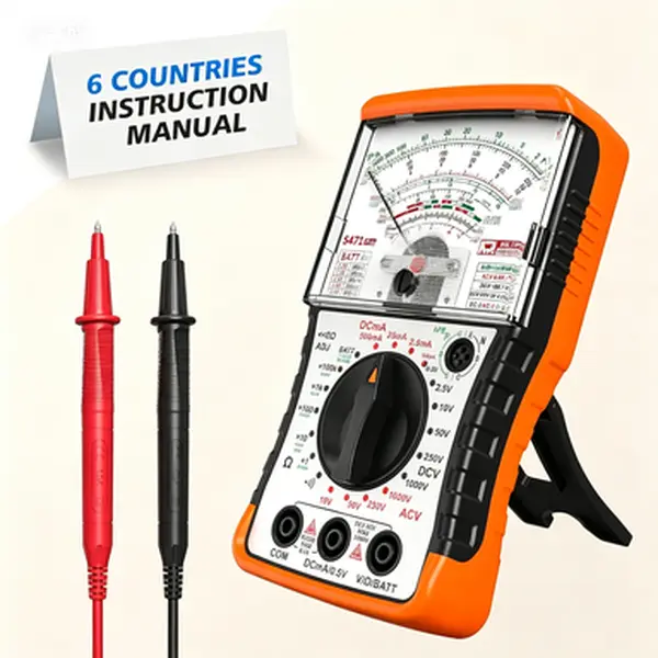 Professional Analog Multimeter with High Sensitivity Needle, Portable DC AC Voltage Current Resistance Tester, Battery and Load Tester with Built-in Fuses, Reusable for Accurate Electrical Measurements