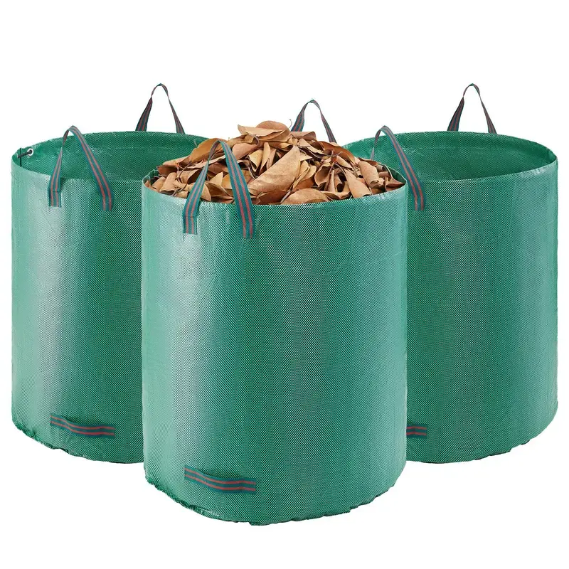 2-Pack 72 Gallon Reusable Yard Waste Bags, Heavy Duty Collapsible Garden Leaf Bags with Reinforcement Ring & Reinforced Handles, Stand-Up Lawn Trash Container for Leaves, Grass Clippings & Yard Cleanup, 26.4" x 30"