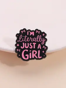 Cute Girl Badge with Pure Aesthetic Design "i'm Literally Just a Girl", Durable Metal Pins, Best Friend Gift, Stylish Backpack Charm for School, Fashion Accessory