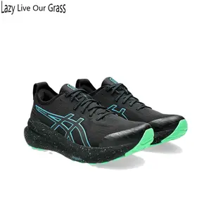 Black & Neon Green Running Shoes – Breathable Mesh Upper, Responsive Foam Midsole & High-Traction Rubber Outsole, Lightweight Performance Trainers for Road Runs & Gym Sessions