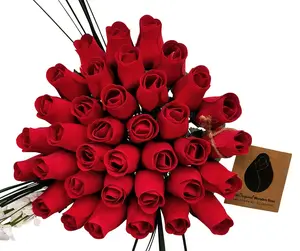 Valentine's Day Wooden Rose Bouquet – All Red