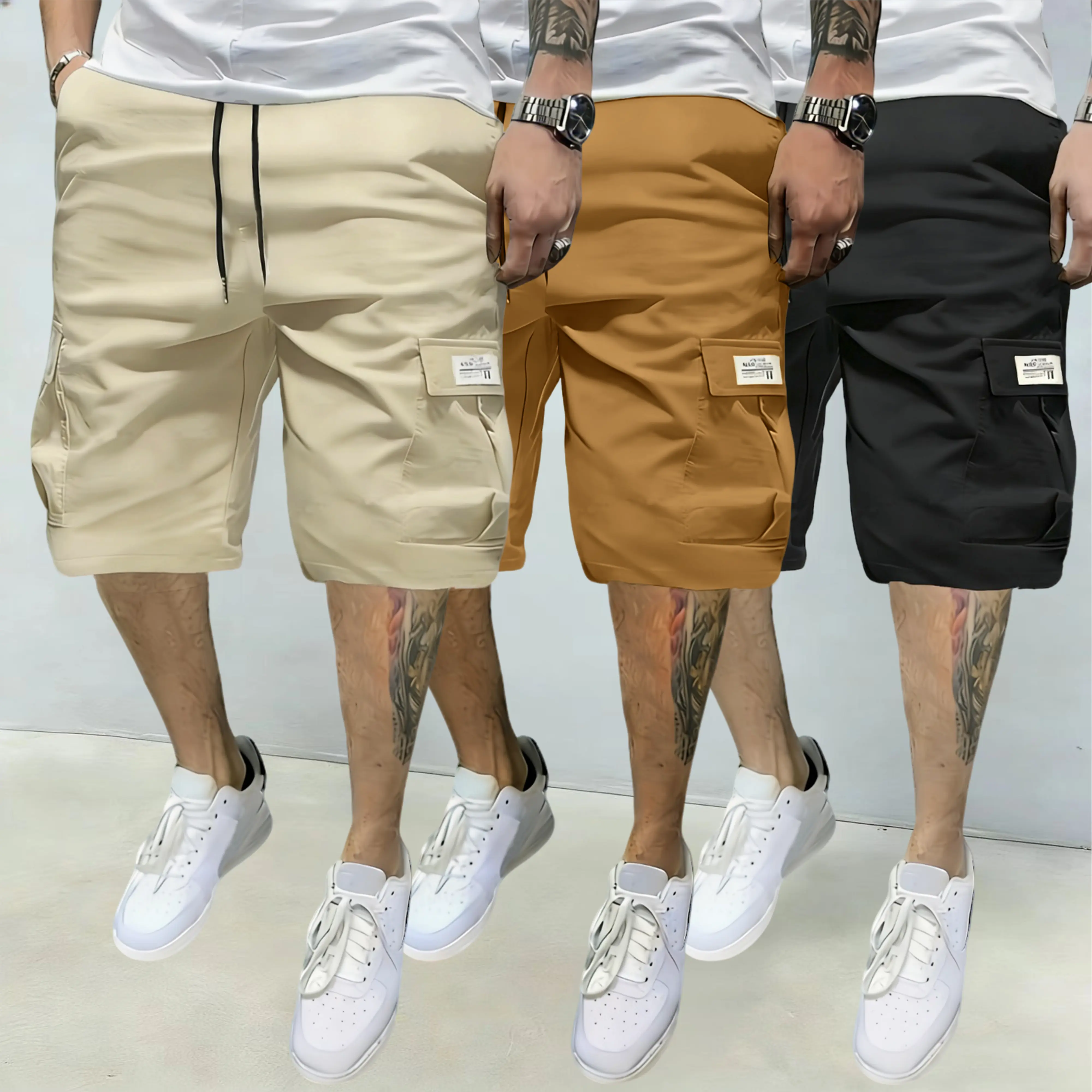 Khaki, coffee color, black