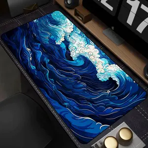Great Wave Anime Gaming Mouse Pad, 80×30cm 3mm Thick, Locked Edge Non-Slip Large Desk Mat for PC Gamer Home Office Table