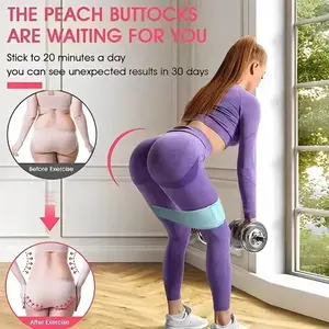 Fabric Stretch Hip Support Brace, Glute Band, Quadriceps & Thigh Elastic Exercise Strap, Squat Ring, Stretch Band, Fitness Training Band, Gym Equipment (3 Piece Set)