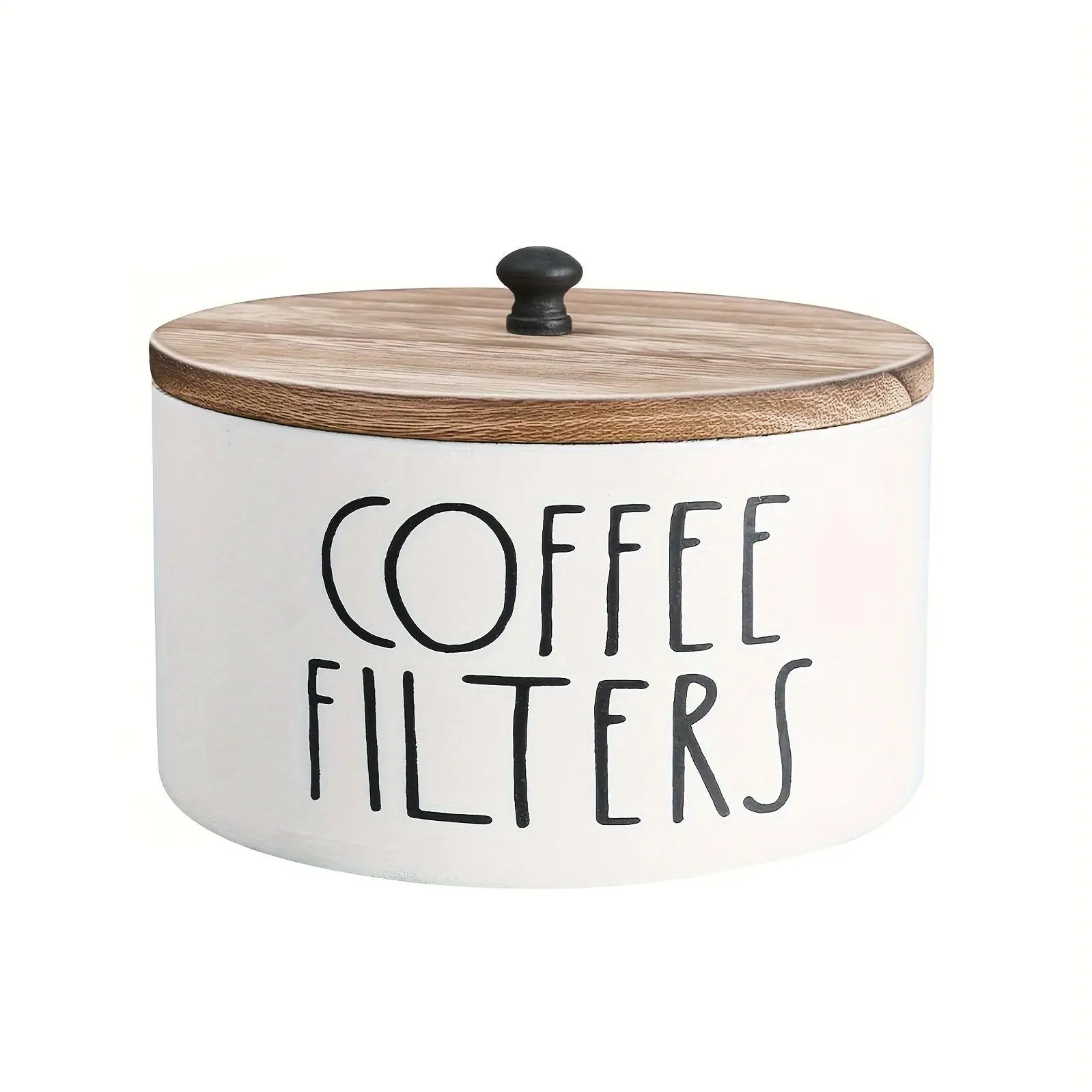 1pc Rustic Wooden Coffee Filter Holder with Lid - Durable and Easy-to-clean Filter and Accessory Storage Container for Kitchen Countertop Decor, Decorative Box
