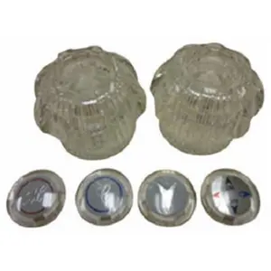 212 MAIN Baypointe Hot-Cold Replacement Acrylic Handle Pair, 3x6x6in, Equipped with Index Buttons, Index Button