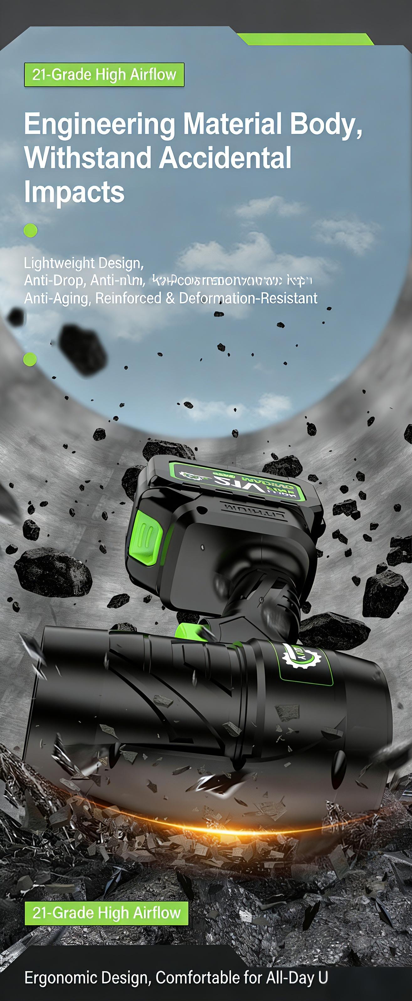 Cordless Lithium-Ion Blower: High-Velocity Turbo Fan & Ducted Air Blaster—Industrial-Grade Dust Removal, Snow Clearing, and Powerful Airflow—Handheld Rechargeable Unit for Both Home and Outdoor Use